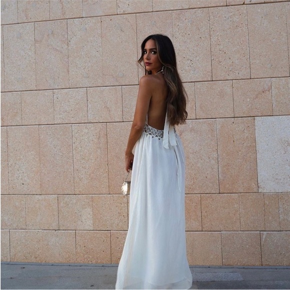 Zara limited edition bloggers favourite beaded cut out metallic thread dress - Picture 11 of 12